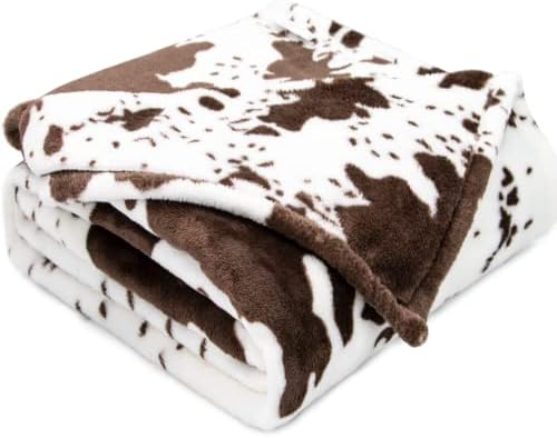 Cow Print Blanket for Kids - Ultra Soft Fuzzy Fleece Throw 40x50 Inch