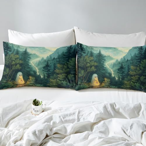 Castle Fairy Halloween Green Ghost Sheet Set Twin Size