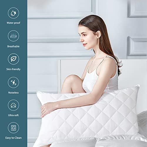 UNILIBRA 2 Pack Waterproof Pillow Protector Queen Size 21x30