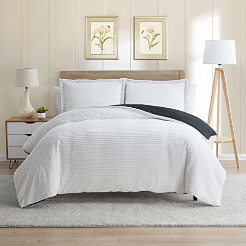 Nestl Premium Flannel Duvet Cover Set - 3 PC Reversible Full
