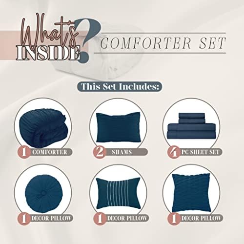 Elegant Comfort 10pc King Pleated Comforter Set