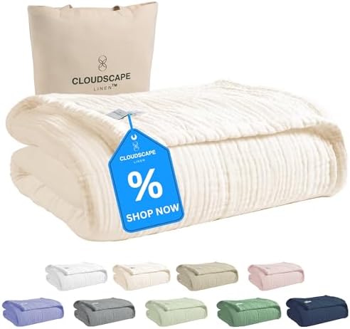 Soft 4 Layer Muslin Blanket Twin Size Ivory 1