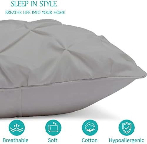 Saferay Green Pinch Pleated Pillow Shams Set of 2