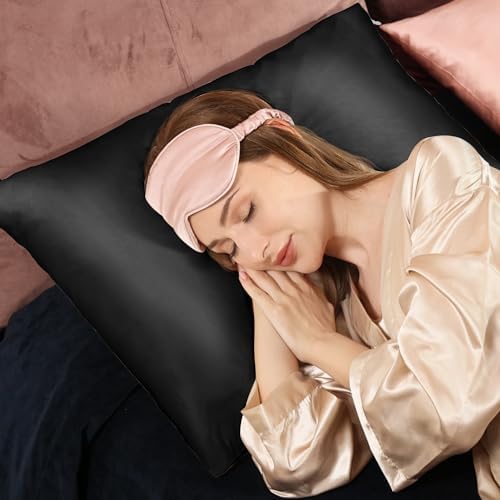 Adubor Silk Pillowcase - 23 Momme 900 Thread Count Black 1PC