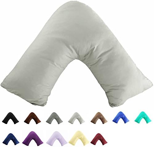 TAOSON 100 Cotton V-Shape Pillowcase Light Grey