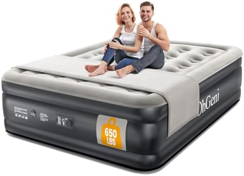 OhGeni Queen Air Mattress with Built-in Pump and 18 Raised Comfort
