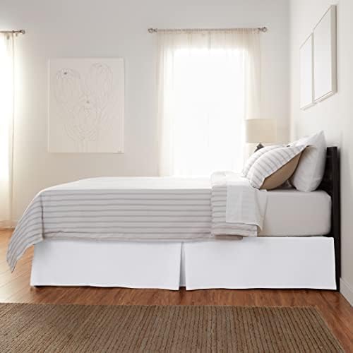 Amazon Basics Queen Bed Skirt Bright White 60x80 inches 1