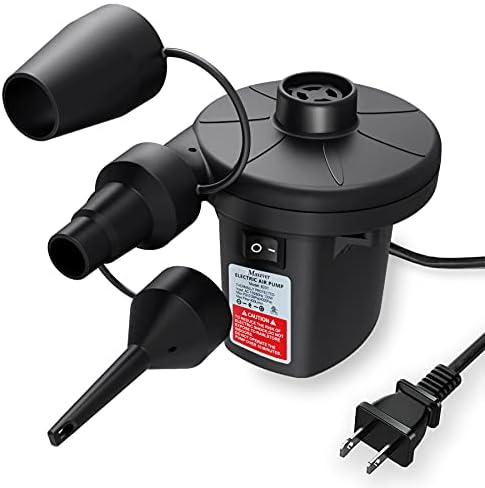 MAXEVER Quick-Fill Electric Air Pump with 3 Nozzles 1