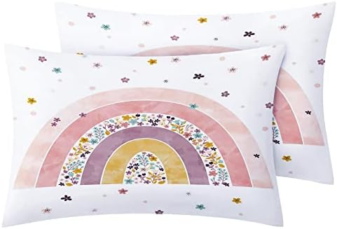 Phtbz Rainbow Pillow Cases Set of 2 - Reversible Wrinkle Resistant Zippered