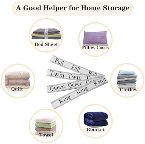 Maletnd 6Pcs Sheet Organizer Bands - Grey King Size