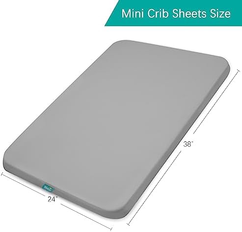 Biloban Mini Crib Sheets Fitted Waterproof 38 x 24 2 Pack