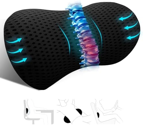 Ergonomic Memory Foam Lumbar Pillow for Office and Car Use