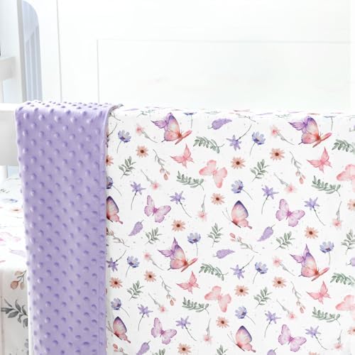 Pea Pod 30 x 40 Baby Blanket Soft Purple Minky