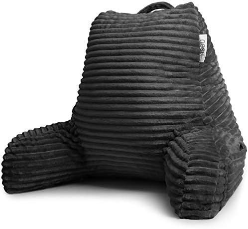 Nestl Reading Pillow with Shredded Memory Foam Dark Grey