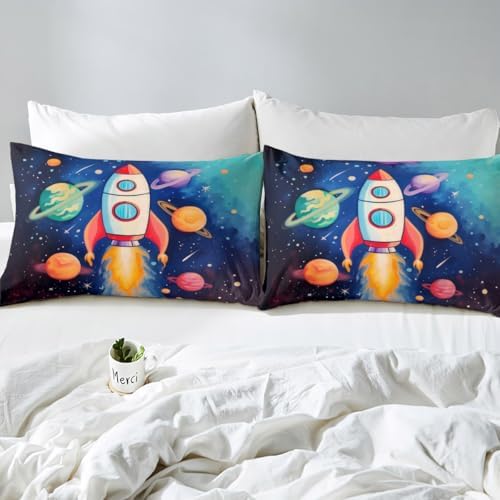 Manfei Cosmos Starry Galaxy Microfiber Sheet Set Twin
