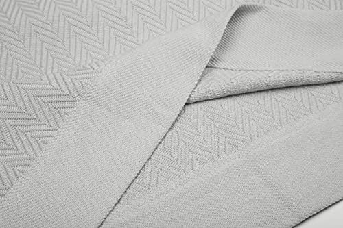 Threadmill Luxury 100 Cotton Herringbone King Blanket