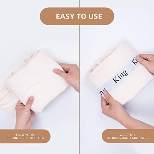 4PCS Bed Sheet Organizer Bands with Labels for Tidy Storage