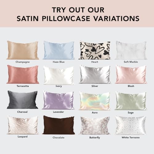Kitsch Satin Pillowcase Set of 2 19x36 Inch Cooling 600 Thread Count