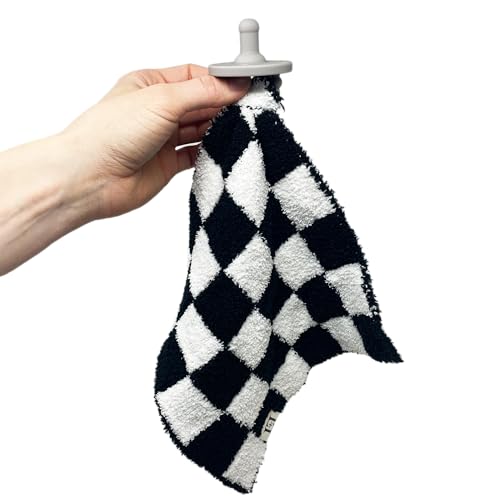 Checkered Baby Lovey Pacifier Holder 10x10
