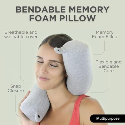 Twist Memory Foam Travel Pillow for Neck and Lumbar Support