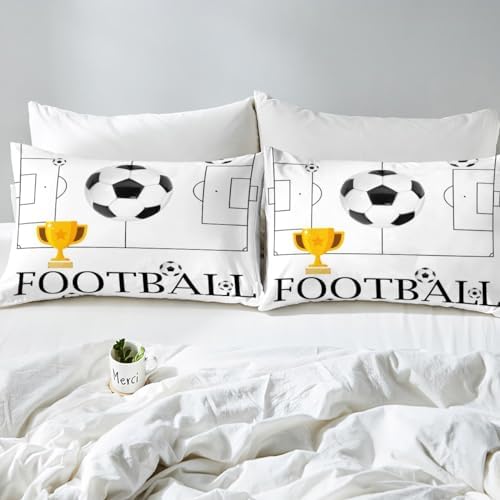 Castle Fairy Soccer Fitted Sheet Set Twin Size with Pillowcase