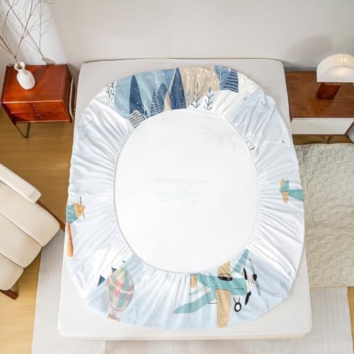 Castle Fairy Hot Air Balloon Queen Fitted Sheet Set