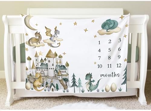 Yuzioey Dragon Milestone Blanket for Baby Growth Tracking