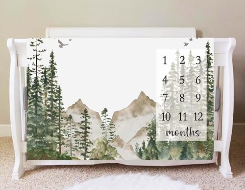 Yuzioey Forest Mountain Baby Milestone Throw
