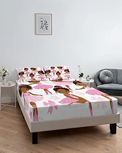 Chees D Zone Twin XL Deep Pocket Fitted Sheet Set with Bows Stars