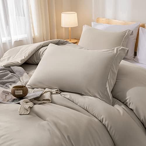 Weigelia Queen Comforter Set 7 Pieces Oatmeal