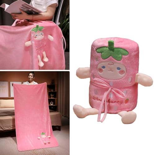 ETAWDE Green Cartoon Flannel Throw Blanket for Kids