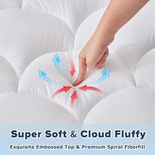 Elven Home Thick Cooling Mattress Pad for Double Bed