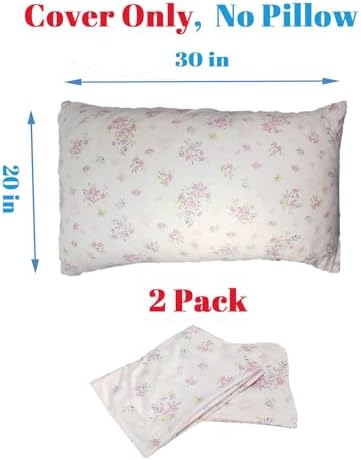 MorroMorn Soft Pillow Covers for Kids - 2 Pack Pink Flowers