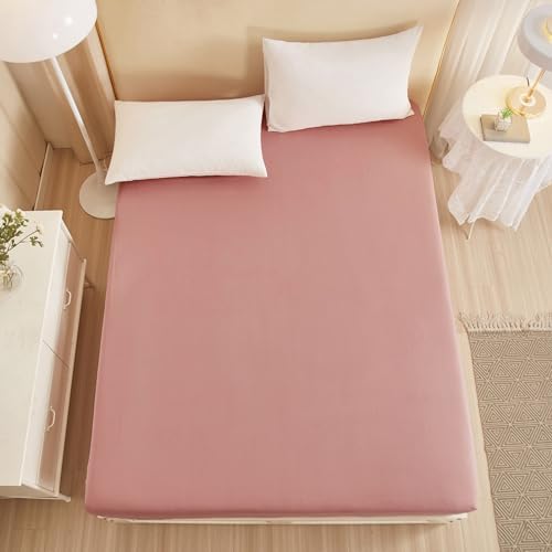 LifeTB Blush Pink Cotton Queen Fitted Sheet