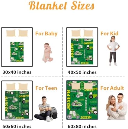 Personalized Tractor Blanket - Custom Name for Kids
