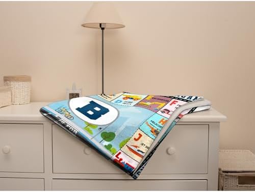 ZHONGKUI Custom Alphabet Name Blanket for Baby