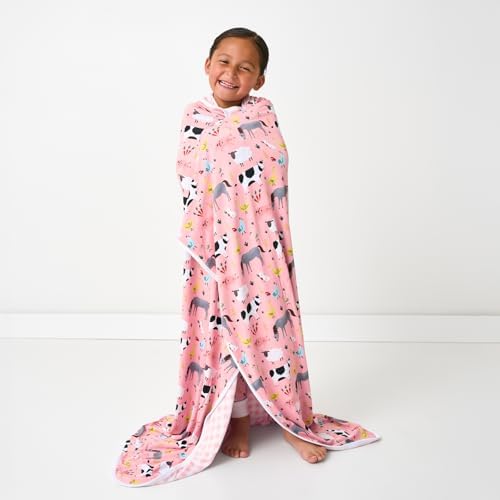 Little Sleepies Cloud Blanket - 50 x 50 Pink Farm Animals