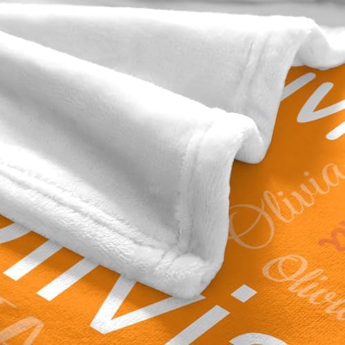Custom Name Blanket with Personalized Design Orange