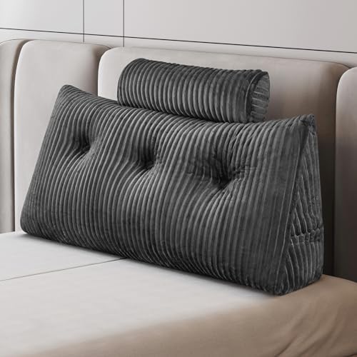 Z-hom Large Wedge Pillow Headboard - Grey