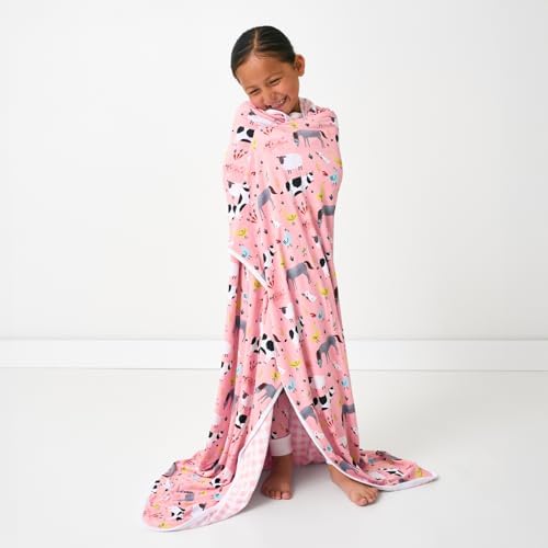 Little Sleepies Cloud Blanket - 50 x 50 Pink Farm Animals