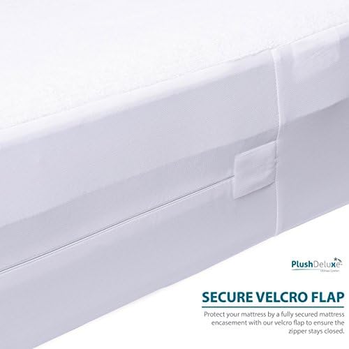 PlushDeluxe King Size Mattress Encasement - Waterproof Bedbug Proof 6-Sided Protection