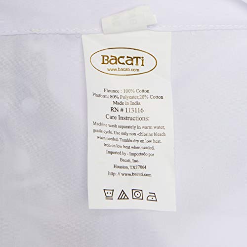 Bacati Damask PinkChoc Full Bed Skirt