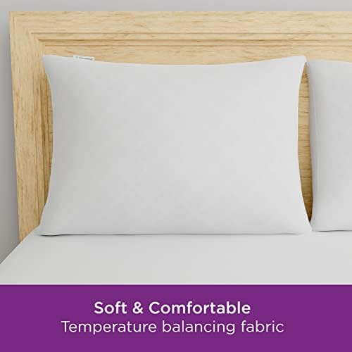Aller-Ease Set of 2 Pillow Protectors - Allergy Protection Temperature Balancing Zippered