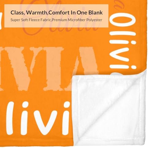 Custom Name Blanket with Personalized Design Orange