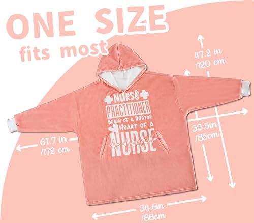 Wearable Flannel Blanket Hoodie for Nurse Practitioner Gifts