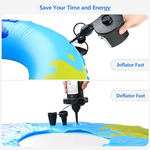 PULIDIKI Electric Air Pump with 3 Nozzles for Inflatables