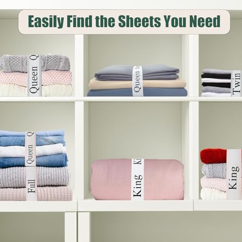 Maletnd 6Pcs Sheet Organizer Bands - Grey King Size