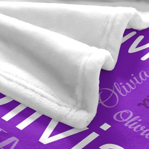 Custom Name Blanket for Kids Adults - Purple