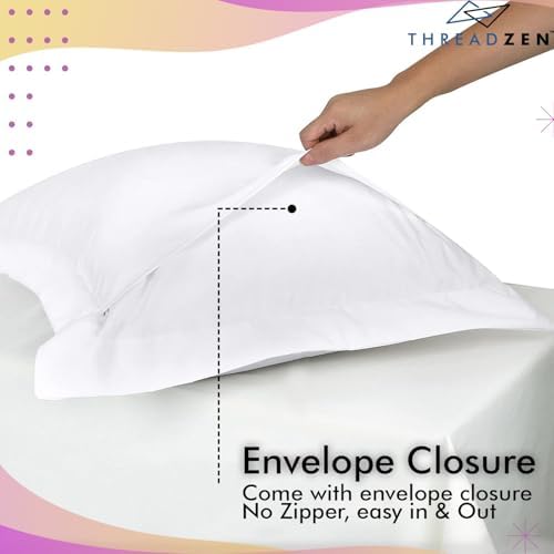 THREADZEN King Pillow Sham 20x36 Set of 2 600 TC Egyptian Cotton