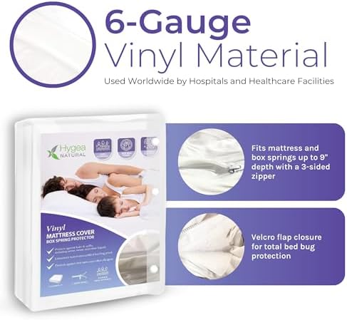 Hygea Natural Queen Size Mattress Encasement - Waterproof Allergen-proof Zippered